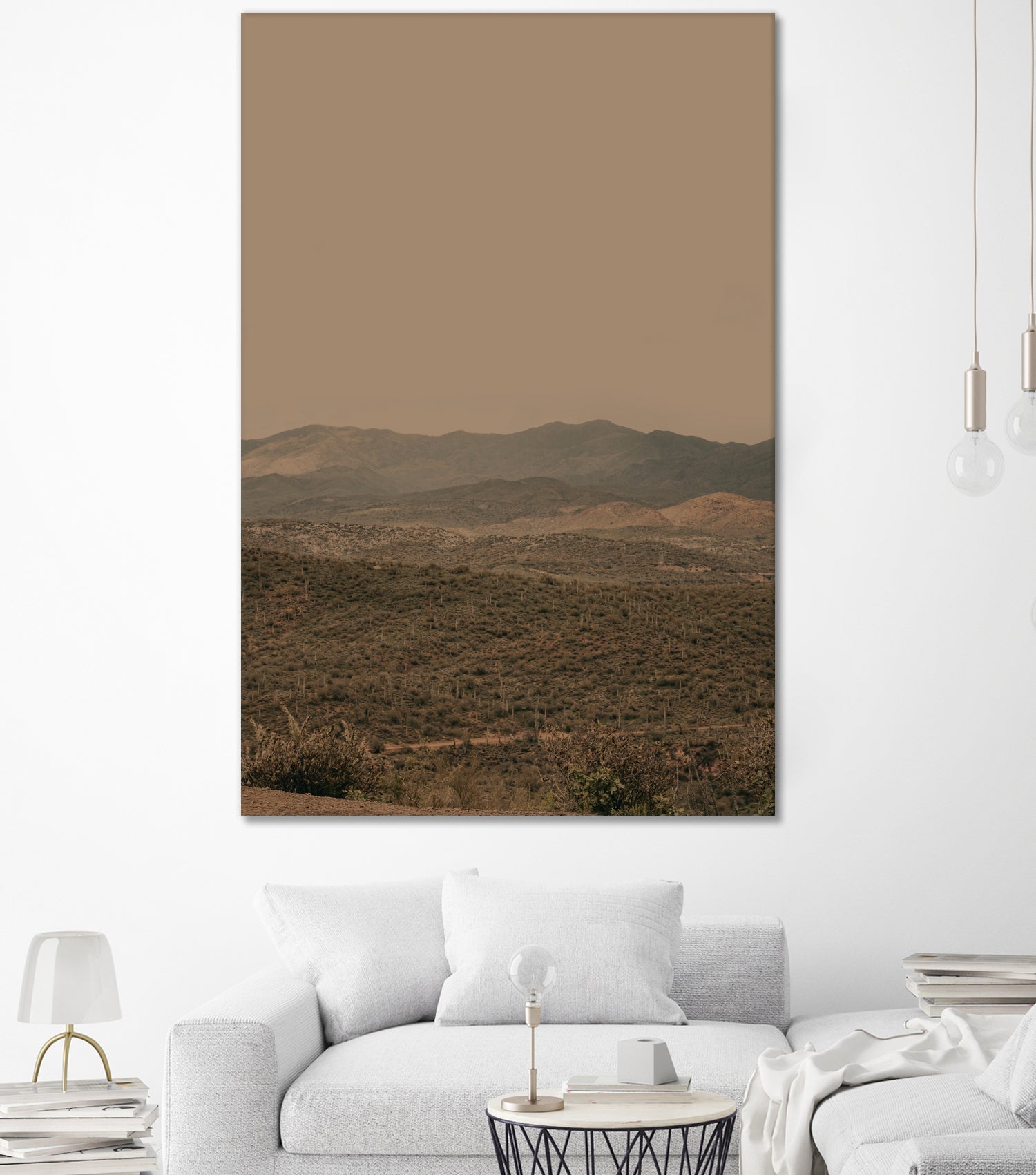 Atmospheric Layered Terrain Landscape With Warm Retro Tonal Haze by Stephanie Klatt on GIANT ART - textural landscape  textural