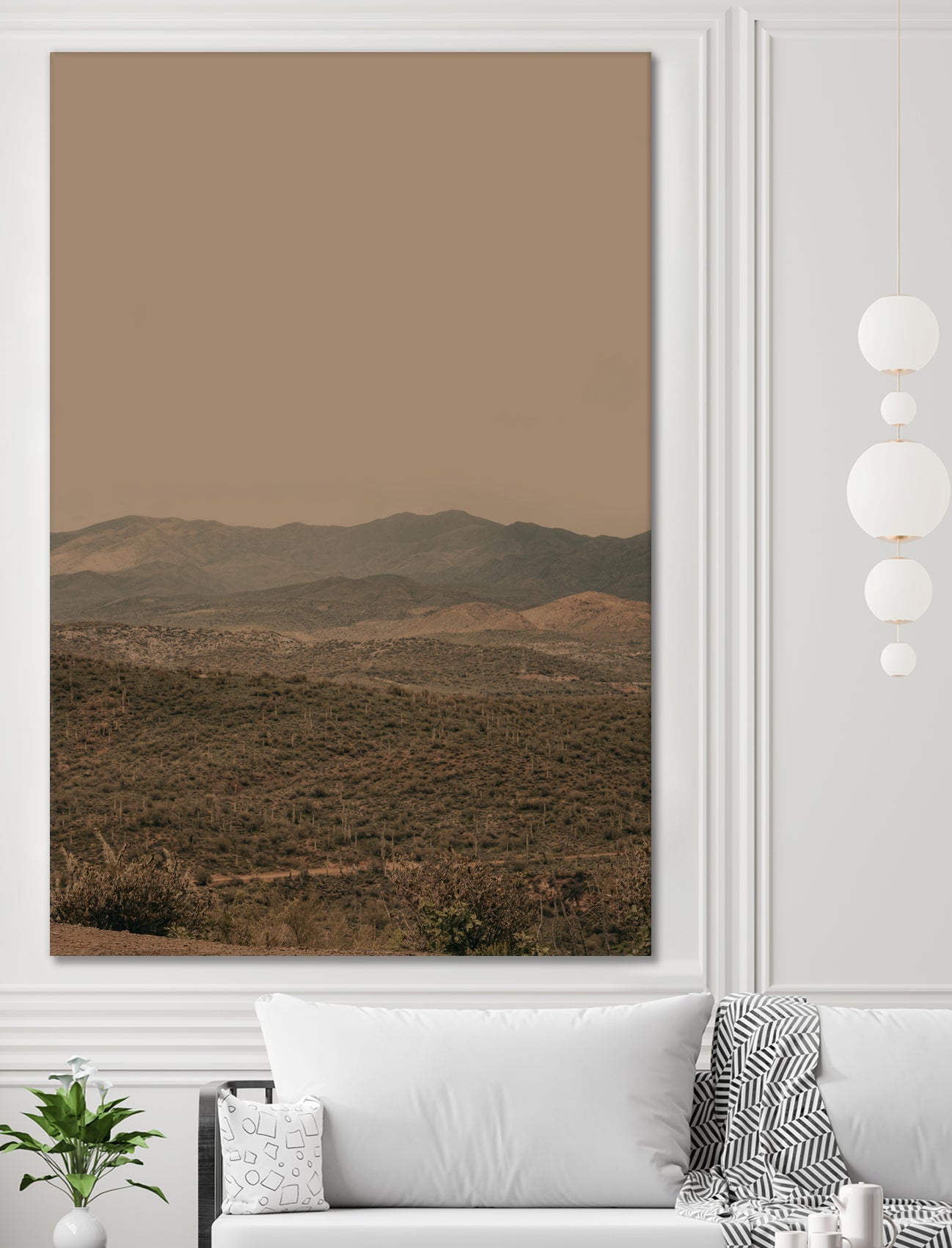 Atmospheric Layered Terrain Landscape With Warm Retro Tonal Haze by Stephanie Klatt on GIANT ART - textural landscape  textural
