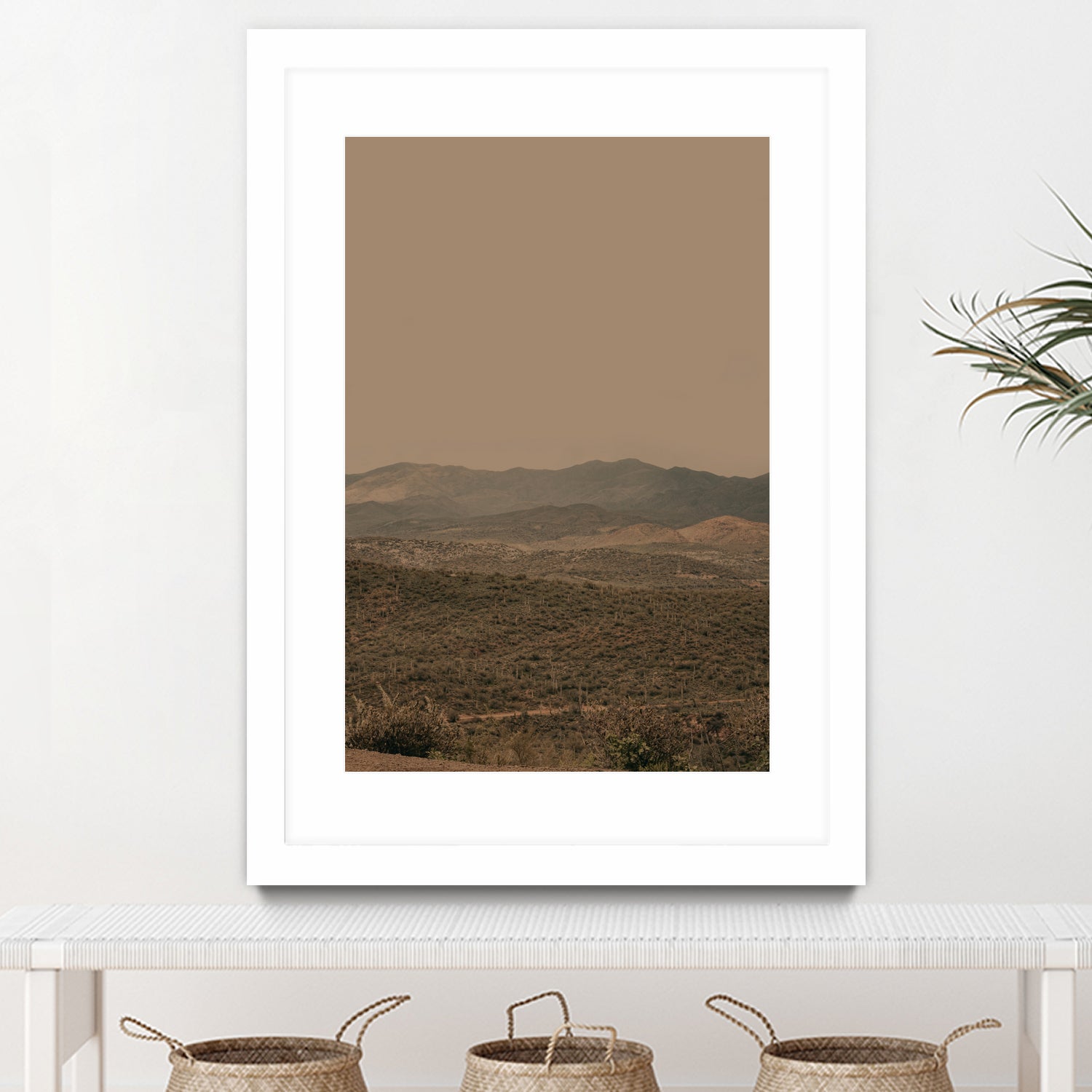 Atmospheric Layered Terrain Landscape With Warm Retro Tonal Haze by Stephanie Klatt on GIANT ART - textural landscape  textural