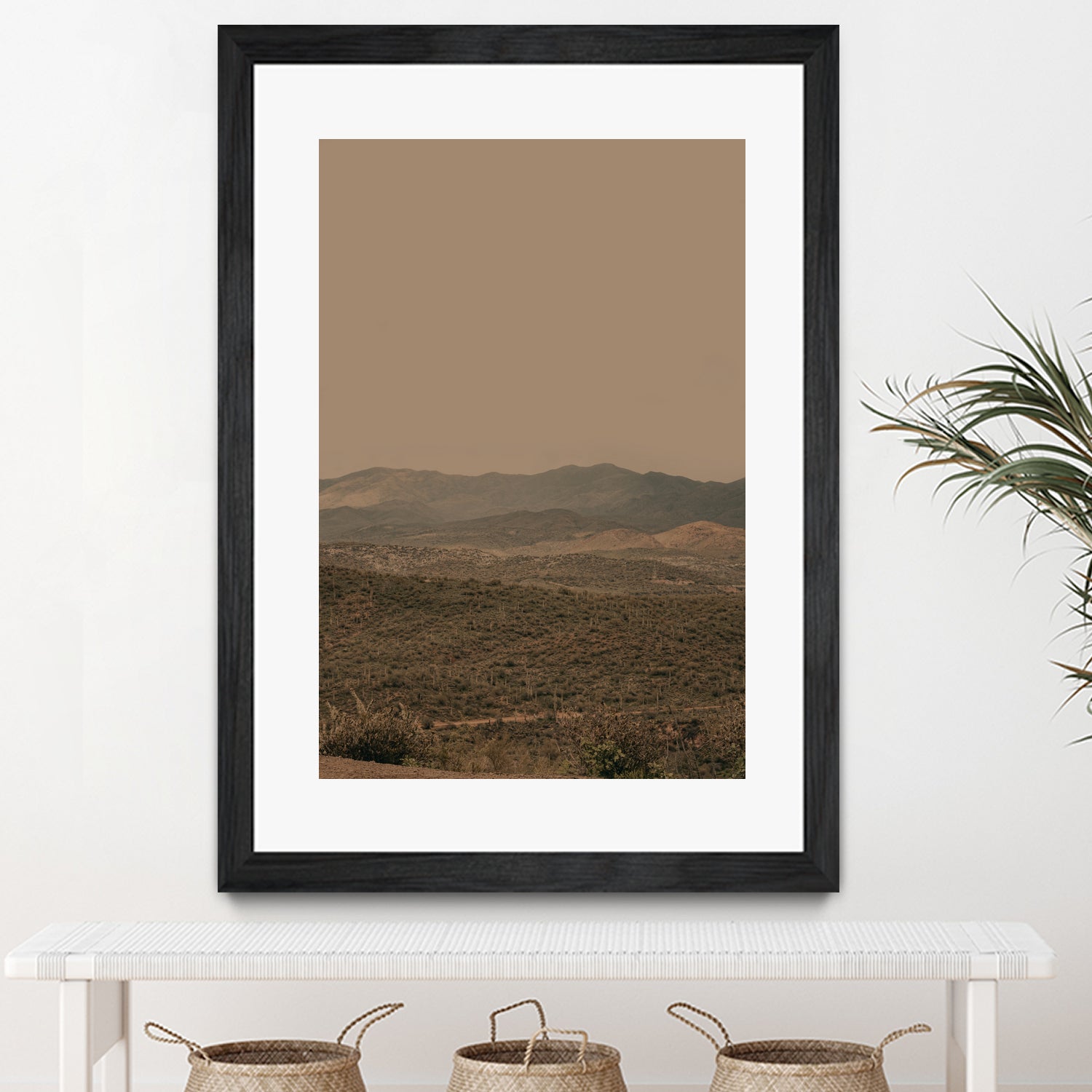 Atmospheric Layered Terrain Landscape With Warm Retro Tonal Haze by Stephanie Klatt on GIANT ART - textural landscape  textural