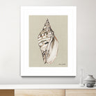 Shell on Burlap II by Lanie  Loreth on GIANT ART - coastal shell