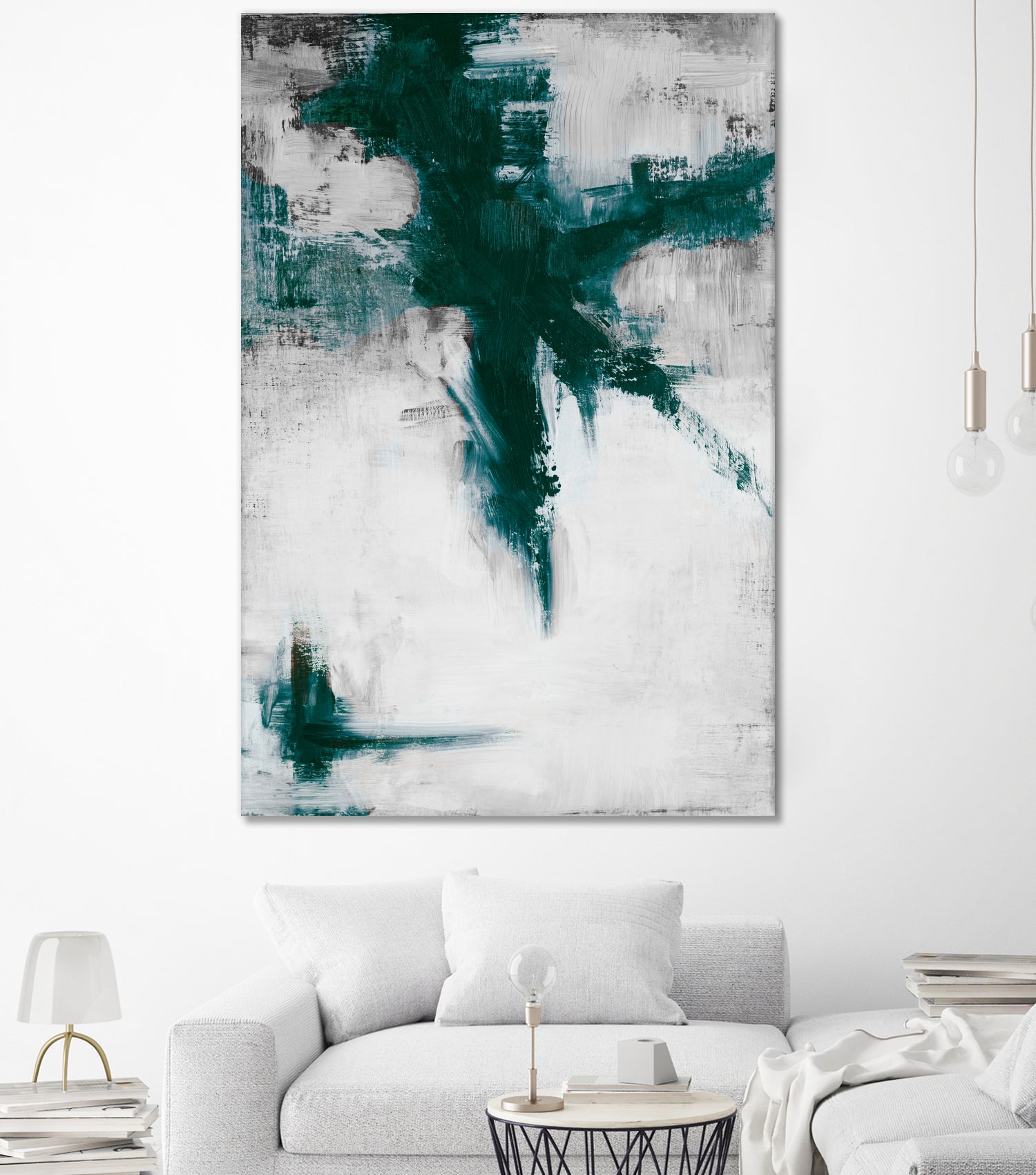 Dark Teal Room Abstract by Walt Johnson on GIANT ART - abstract dark