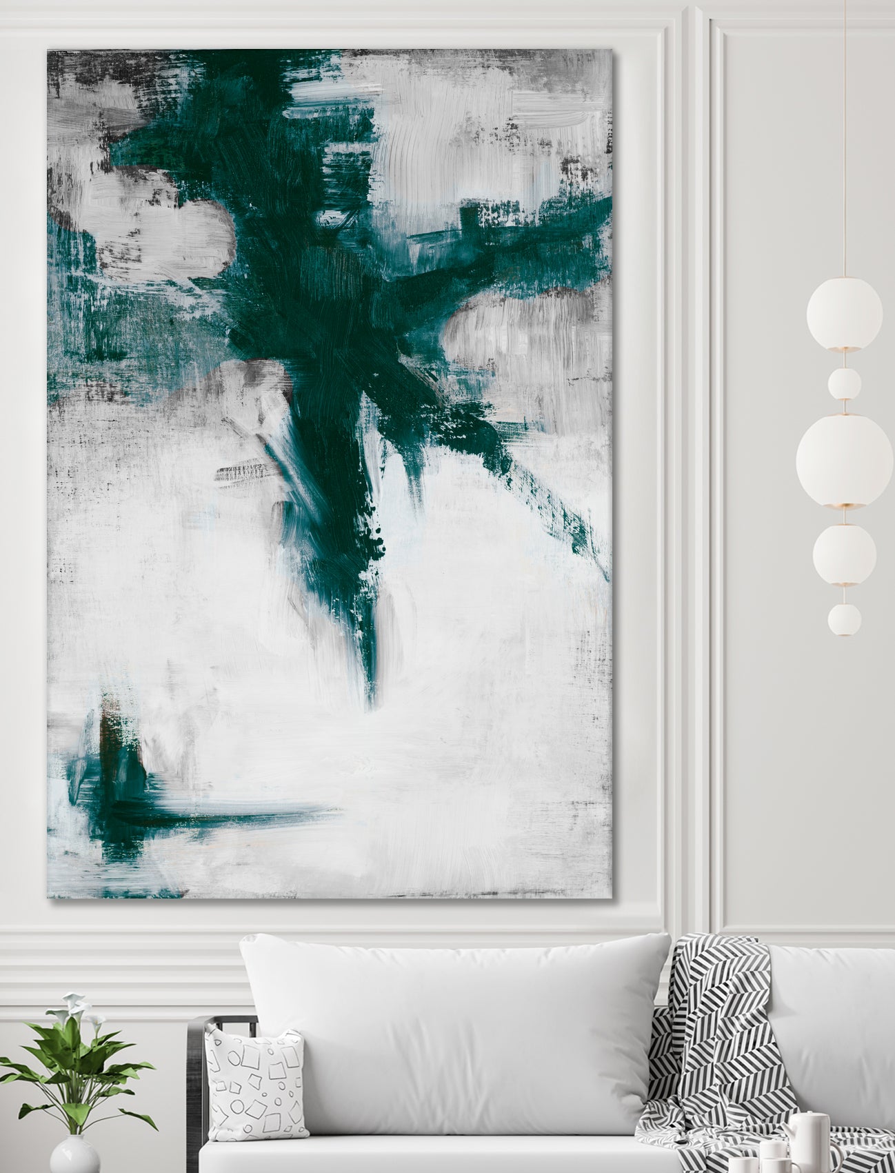 Dark Teal Room Abstract by Walt Johnson on GIANT ART - abstract dark