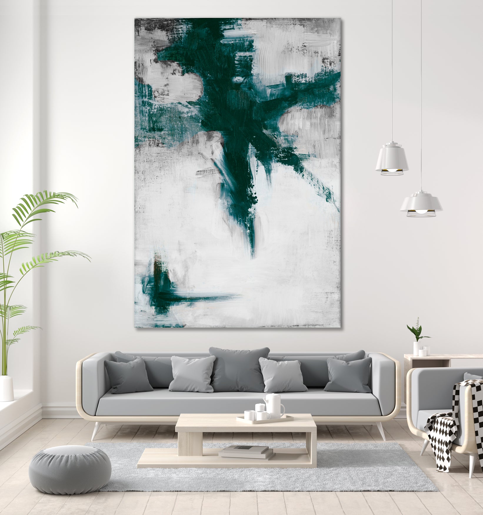 Dark Teal Room Abstract by Walt Johnson on GIANT ART - abstract dark