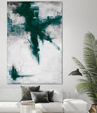 Dark Teal Room Abstract by Walt Johnson on GIANT ART - abstract dark