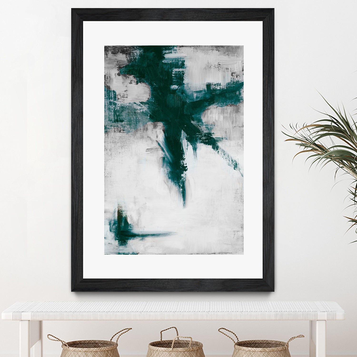 Dark Teal Room Abstract by Walt Johnson on GIANT ART - abstract dark