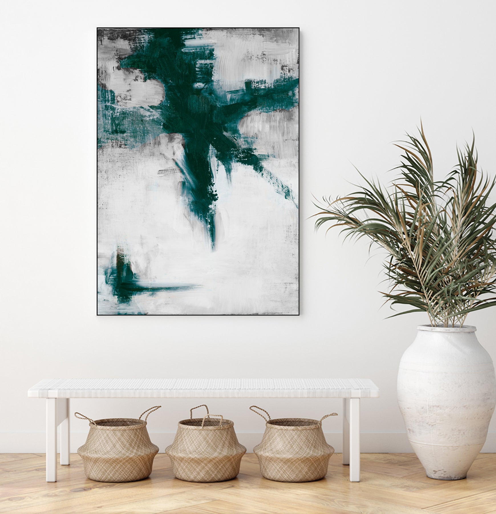 Dark Teal Room Abstract by Walt Johnson on GIANT ART - abstract dark