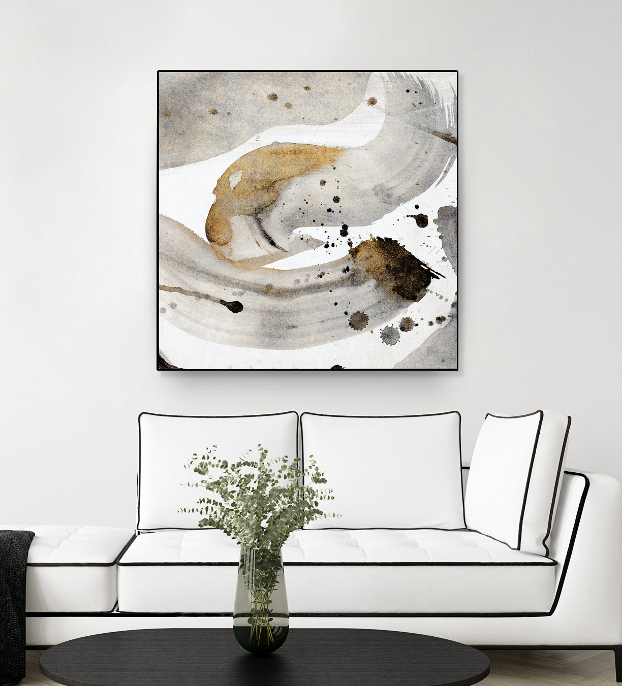 Gray Paint Abstract with Gold by Kat Papa on GIANT ART - abstract gray