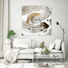 Gray Paint Abstract with Gold by Kat Papa on GIANT ART - abstract gray