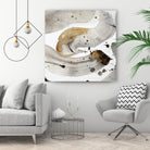 Gray Paint Abstract with Gold by Kat Papa on GIANT ART - abstract gray