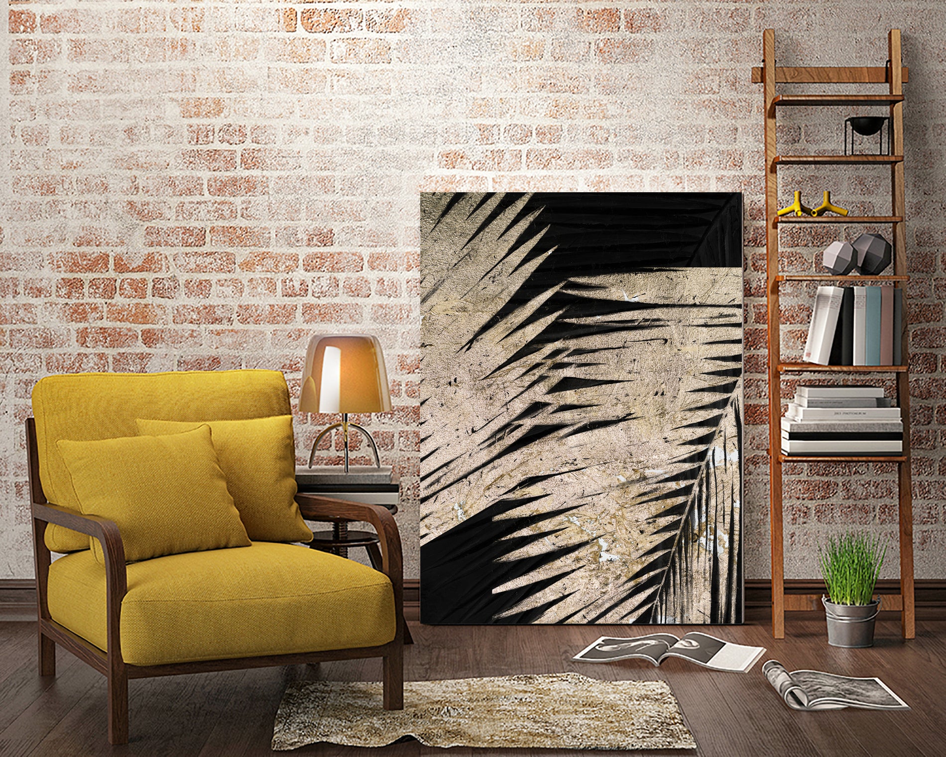 Neutral Palmas on Black I by Patricia  Pinto on GIANT ART - palms palmas