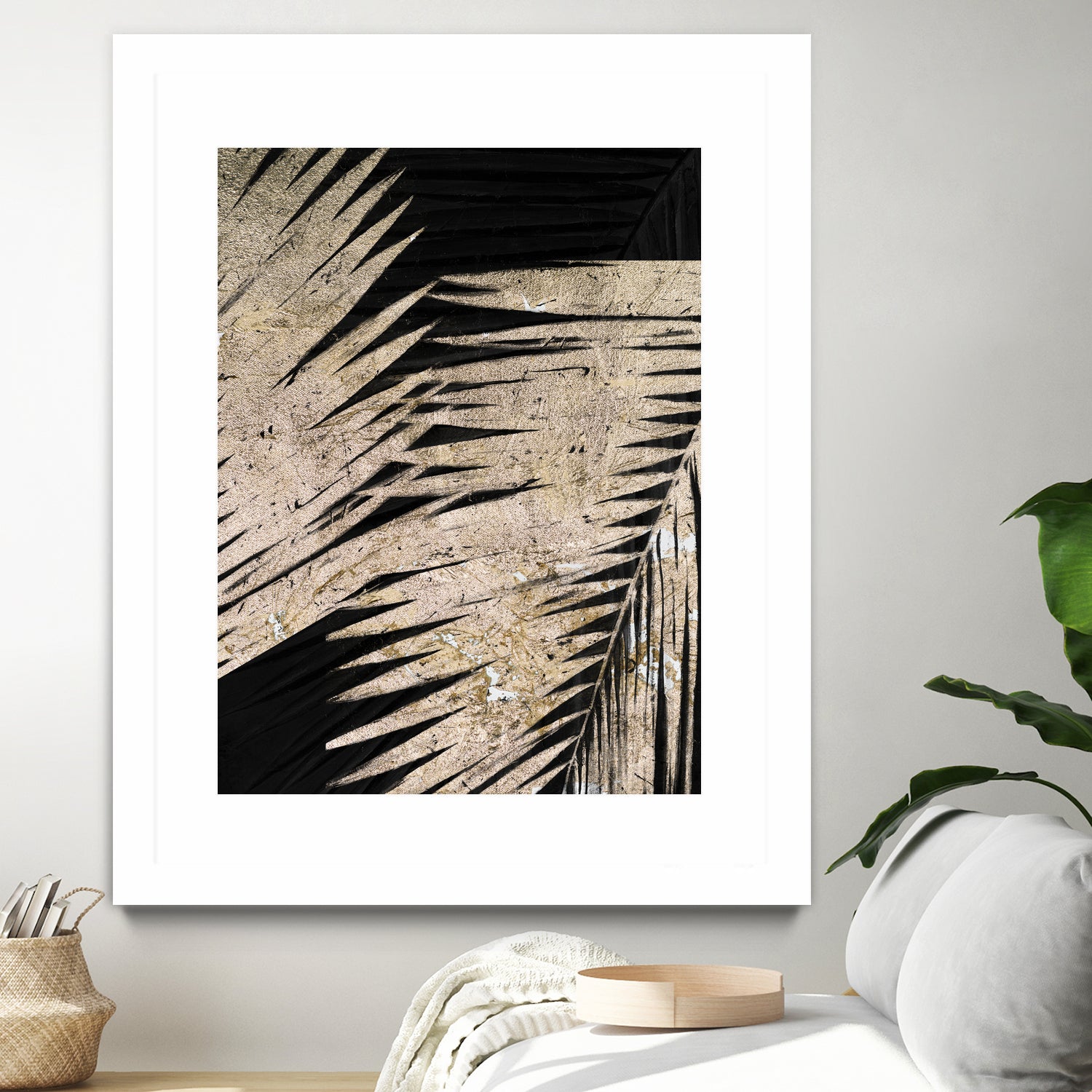 Neutral Palmas on Black I by Patricia  Pinto on GIANT ART - palms palmas