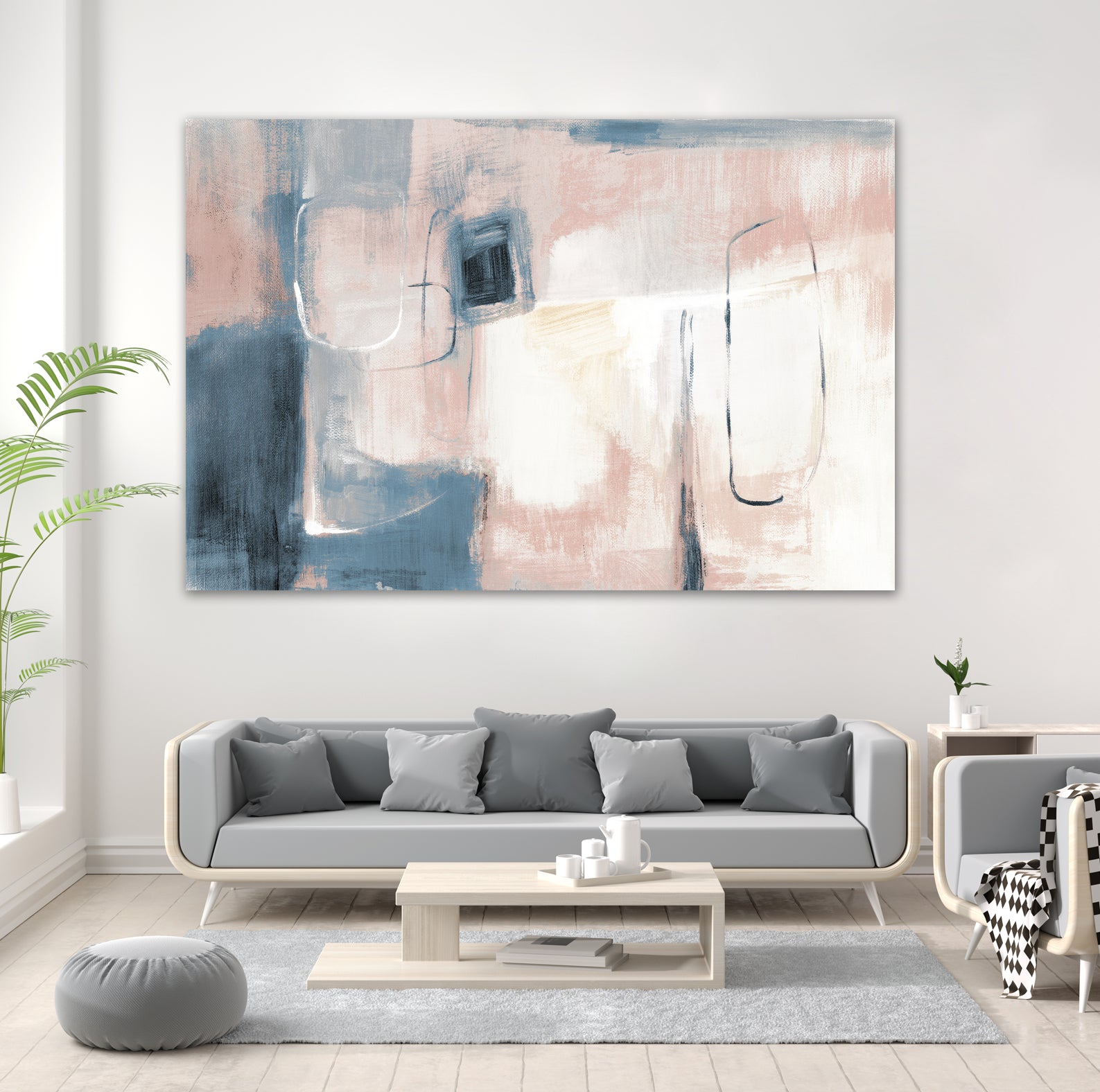 Pink and Blue Abstract I by Lanie Loreth on GIANT ART - abstract abstract