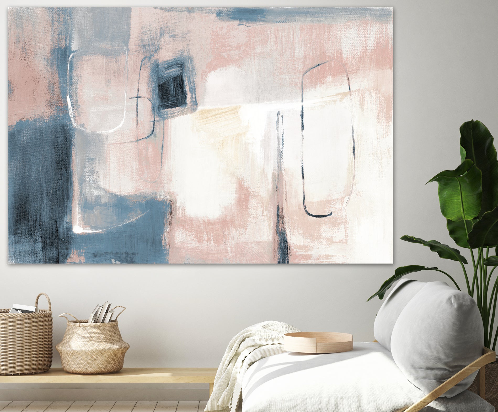 Pink and Blue Abstract I by Lanie Loreth on GIANT ART - abstract abstract