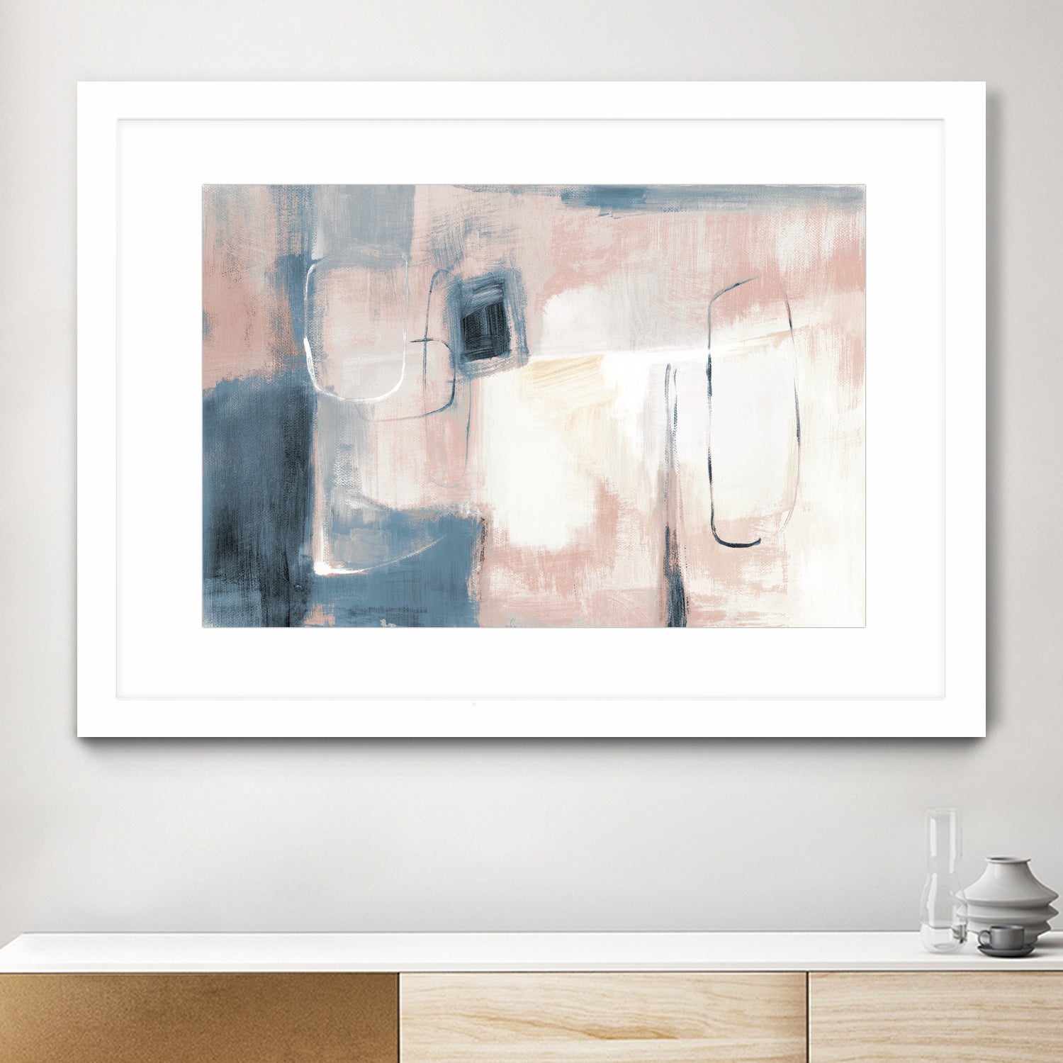 Pink and Blue Abstract I by Lanie Loreth on GIANT ART - abstract abstract