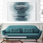 Teal with Silver Woods on White by Roberto Gonzalez on GIANT ART - abstract teal