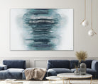 Teal with Silver Woods on White by Roberto Gonzalez on GIANT ART - abstract teal