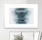 Teal with Silver Woods on White by Roberto Gonzalez on GIANT ART - abstract teal