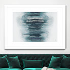 Teal with Silver Woods on White by Roberto Gonzalez on GIANT ART - abstract teal