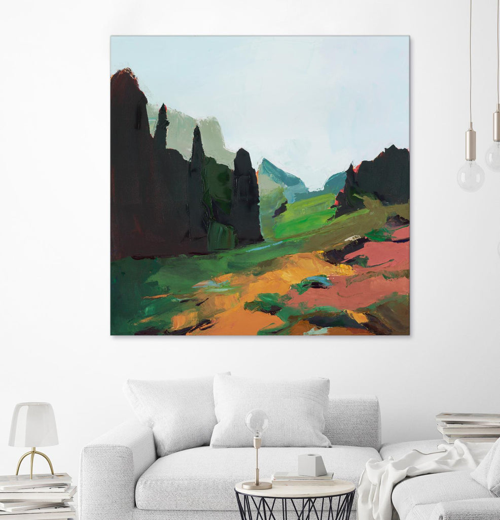 Green Alpine Meadow by Julie Denise on GIANT ART -  abstract 