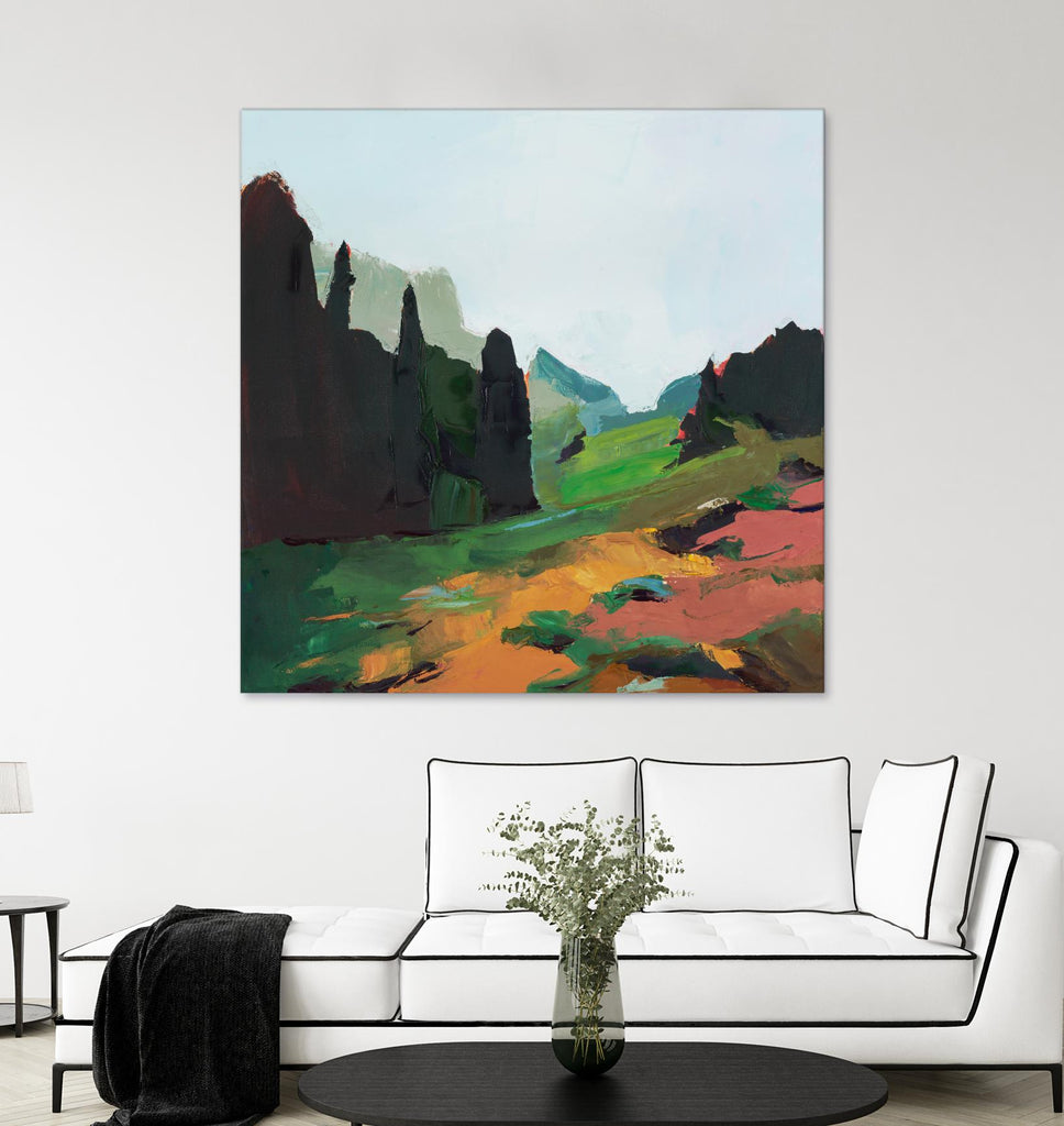 Green Alpine Meadow by Julie Denise on GIANT ART -  abstract 