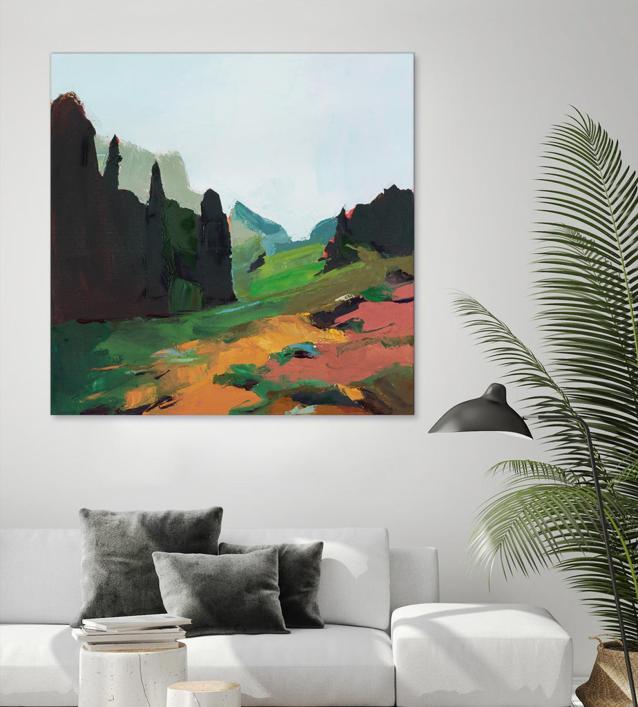 Green Alpine Meadow by Julie Denise on GIANT ART -  abstract 