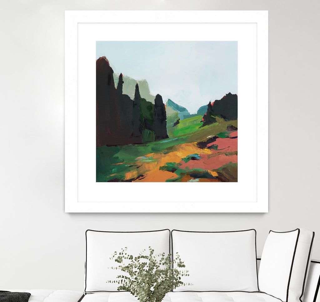 Green Alpine Meadow by Julie Denise on GIANT ART -  abstract 