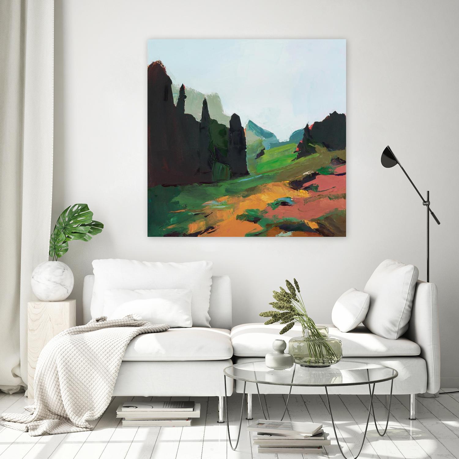 Green Alpine Meadow by Julie Denise on GIANT ART -  abstract 