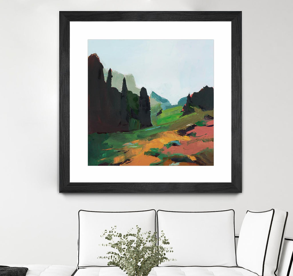 Green Alpine Meadow by Julie Denise on GIANT ART -  abstract 