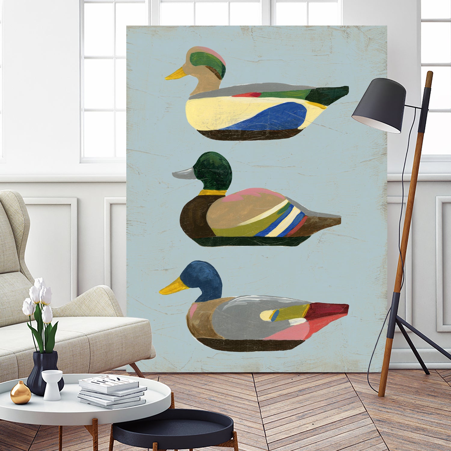 Decoy Ducks II by June Erica Vess on GIANT ART - animals nature birds