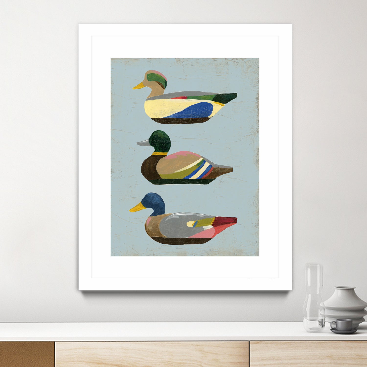 Decoy Ducks II by June Erica Vess on GIANT ART - animals nature birds