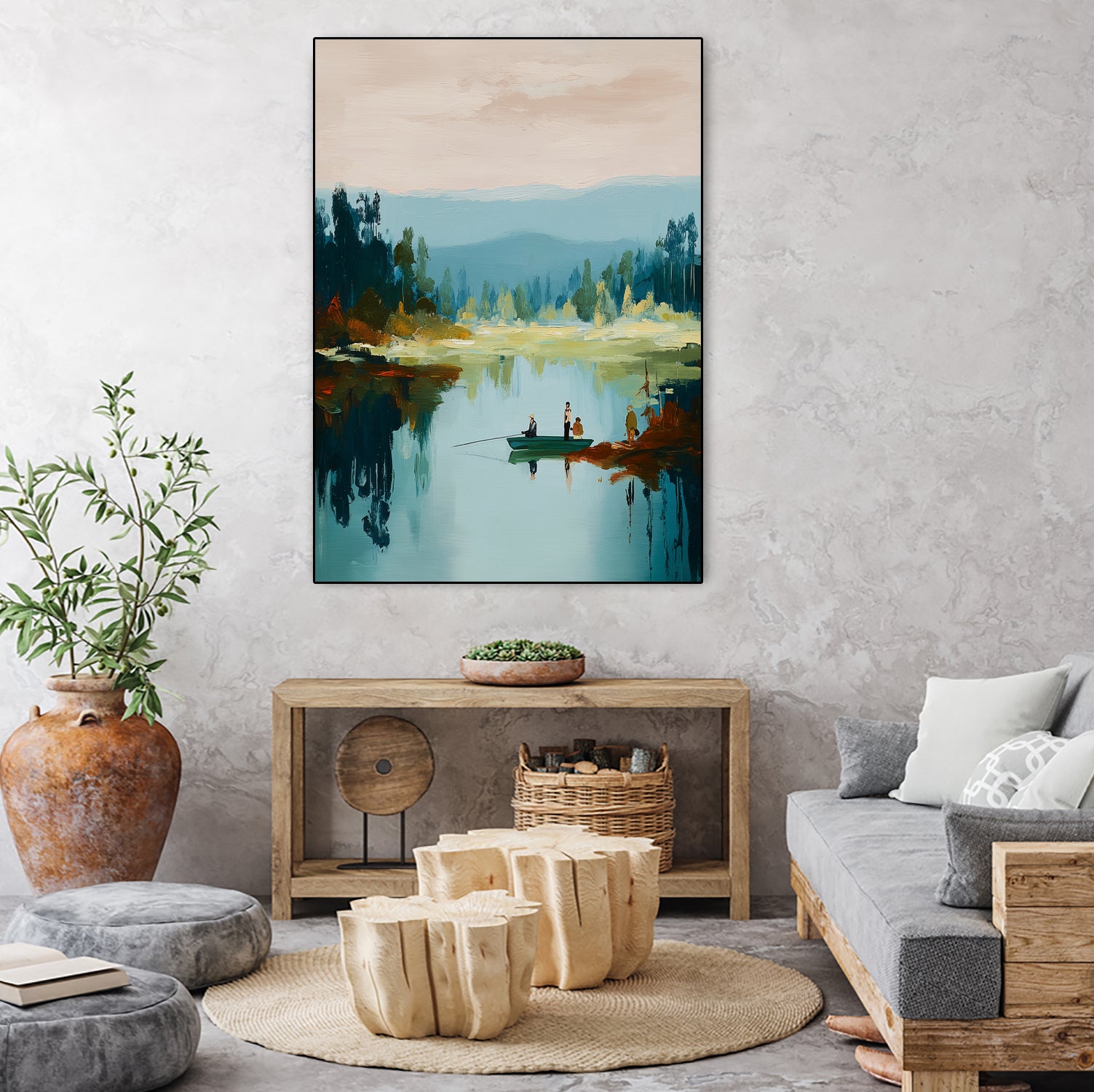 Morning on The Lake I by Paula Freeman on GIANT ART - landscapes seascapes lakes rivers