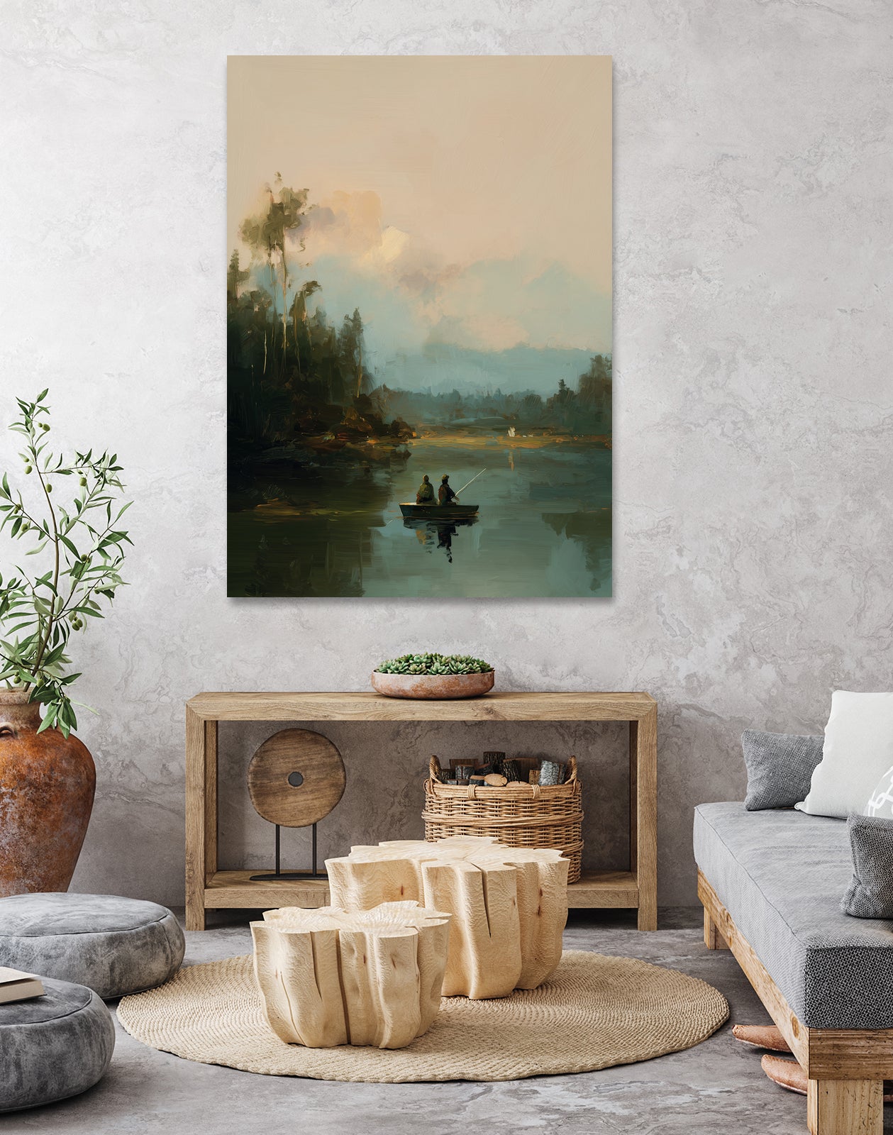 On The Lake I by Paula Freeman on GIANT ART - landscapes seascapes lakes rivers