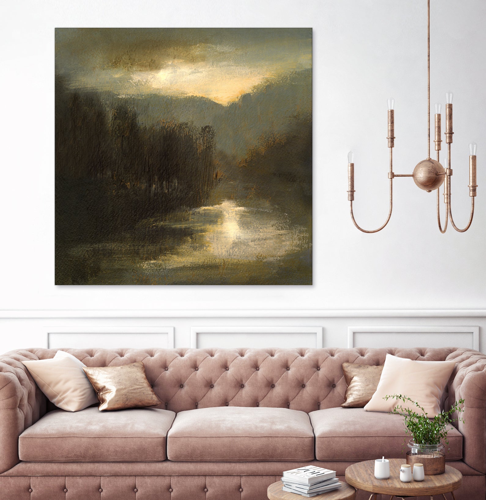 Nocturne in Gold by Sheila Finch on GIANT ART - landscapes seascapes lakes rivers