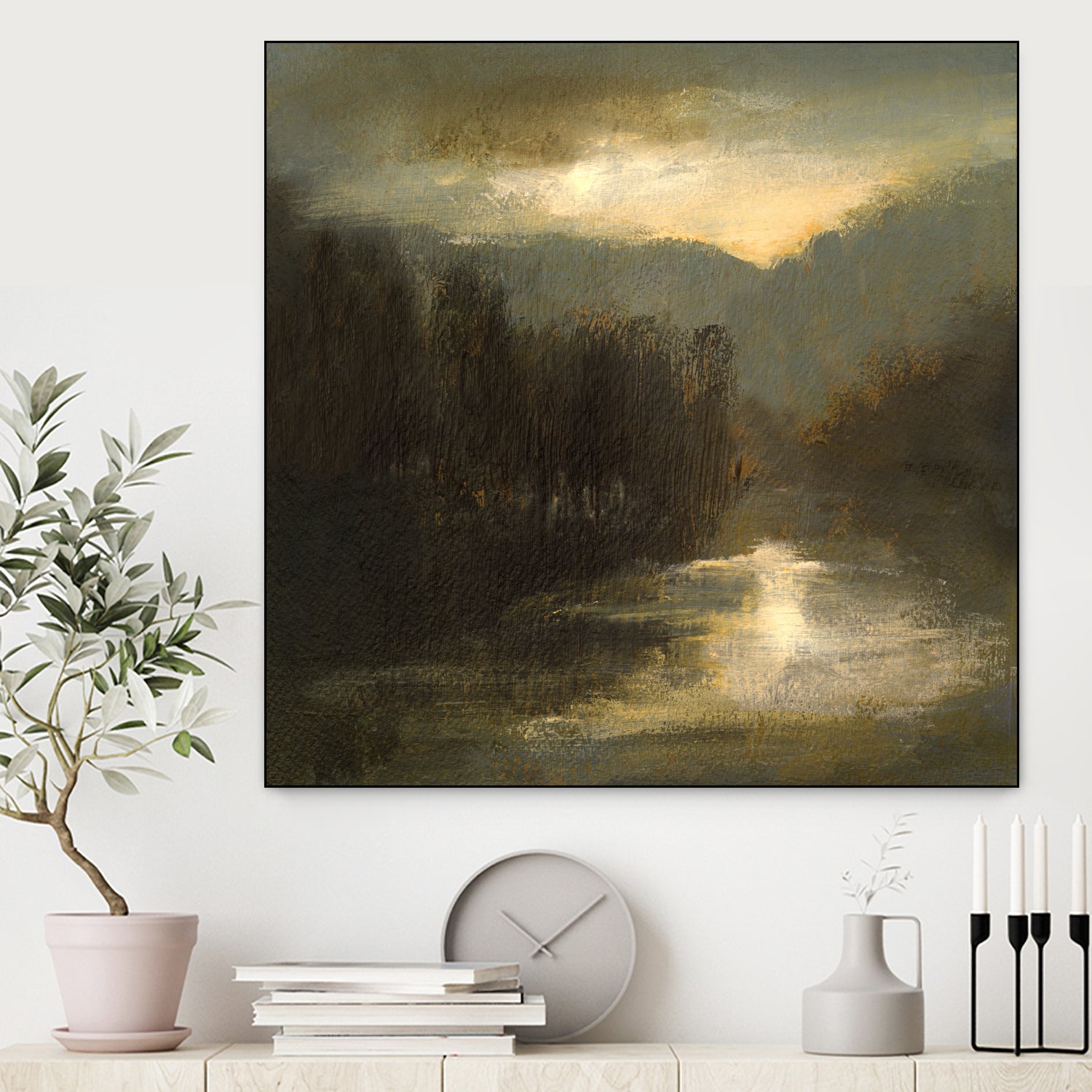 Nocturne in Gold by Sheila Finch on GIANT ART - landscapes seascapes lakes rivers