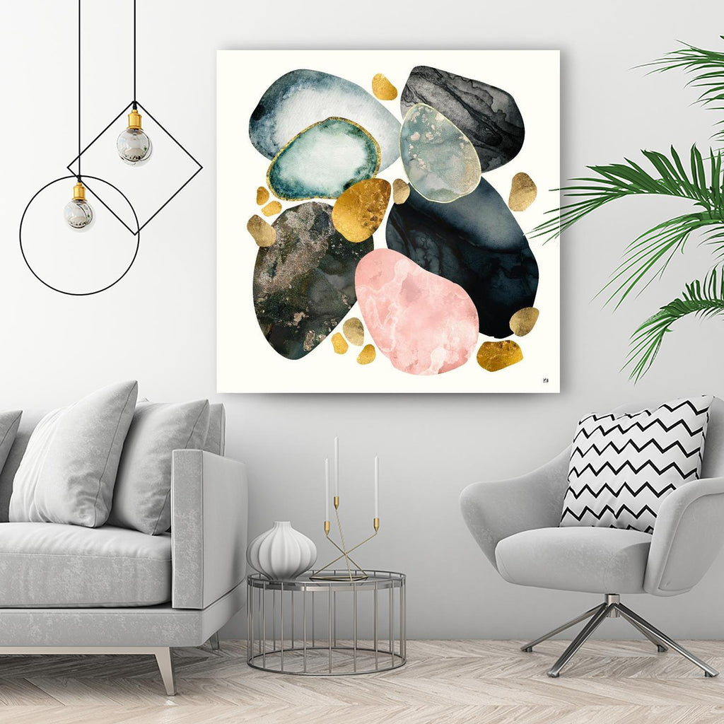 Pebble Abstract by SpaceFrog Designs on GIANT ART - gold shapes