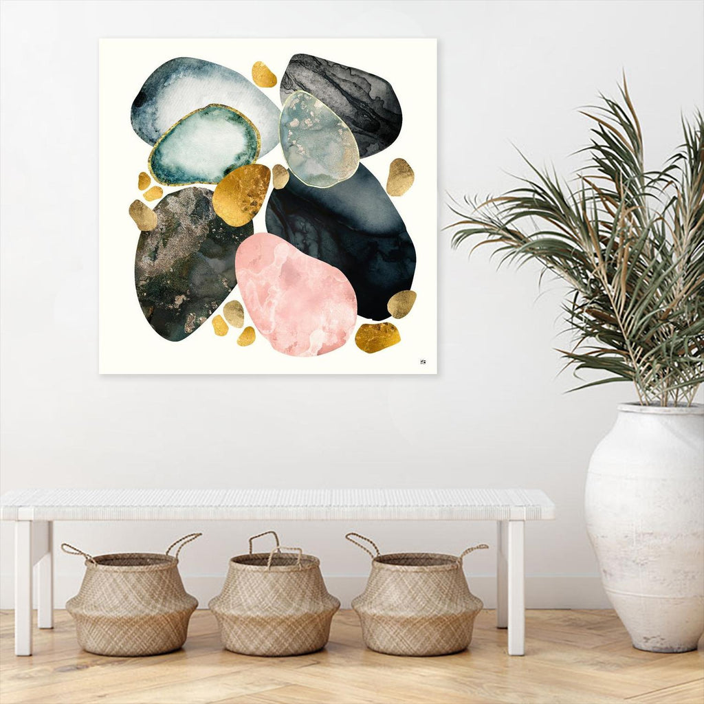 Pebble Abstract by SpaceFrog Designs on GIANT ART - gold shapes