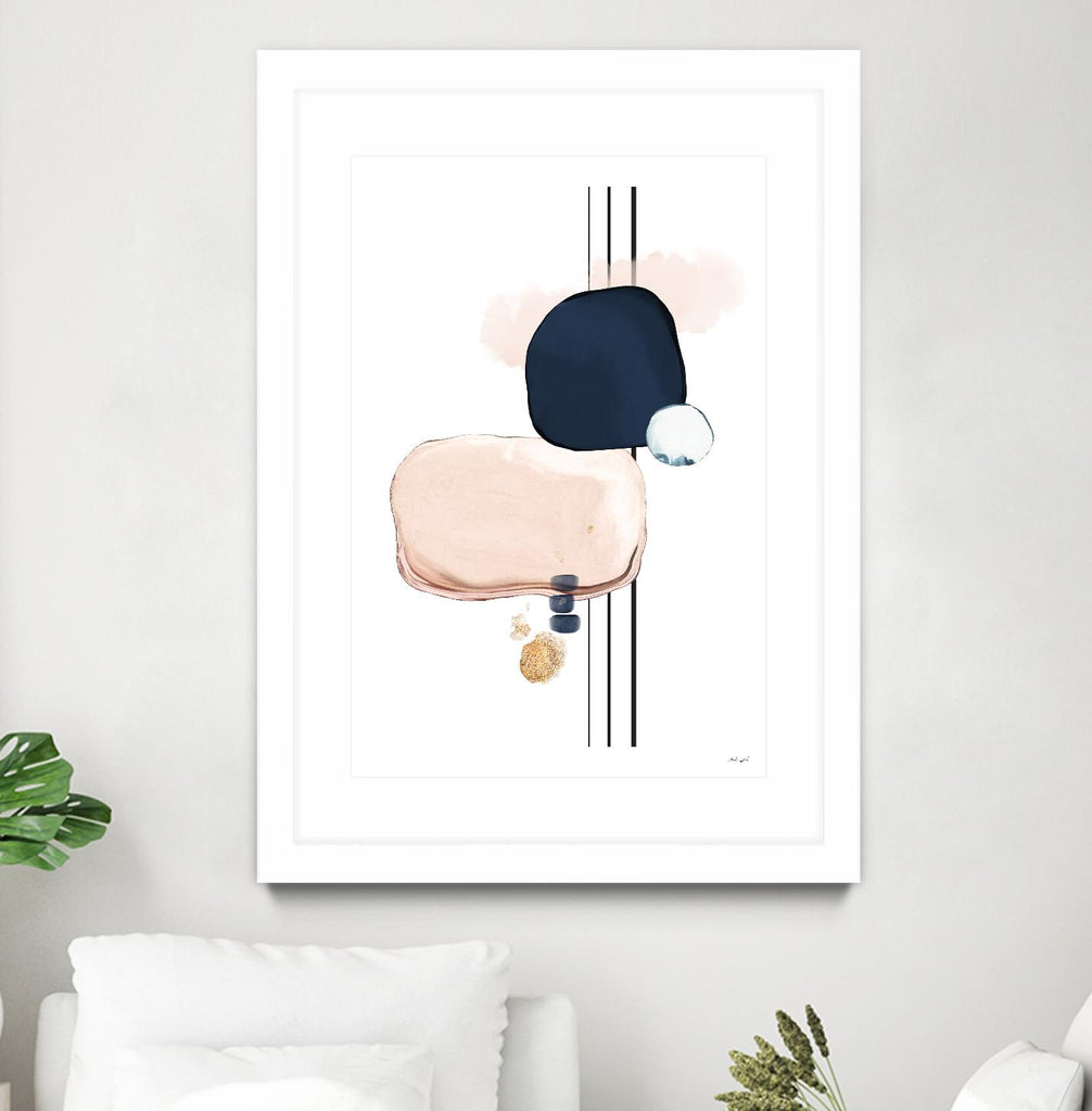Abstract Study Blush and Navy Blue by Nordic Print Studio on GIANT ART