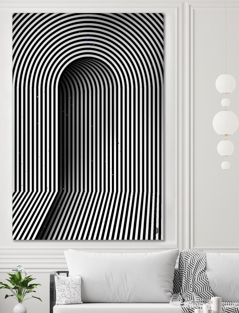 Hidden door by Divin Creador on GIANT ART - white black & white 