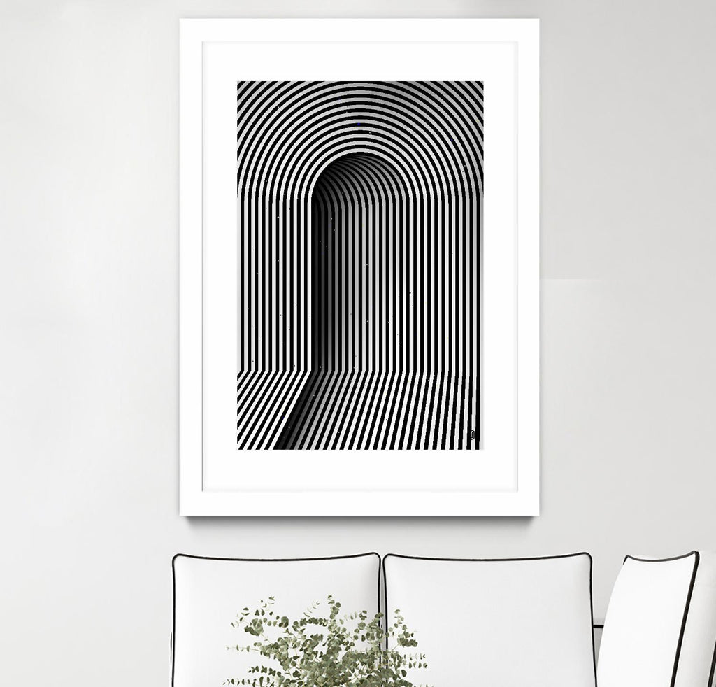 Hidden door by Divin Creador on GIANT ART - white black & white 