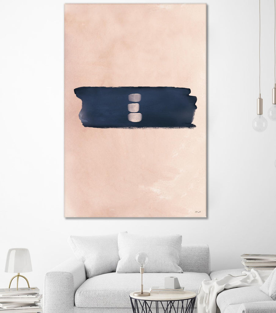 Blush & Navy Shapes II Contemporary Art Study by Nordic Print Studio on GIANT ART