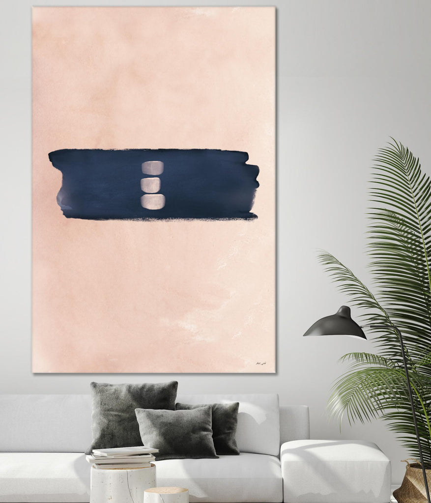 Blush & Navy Shapes II Contemporary Art Study by Nordic Print Studio on GIANT ART