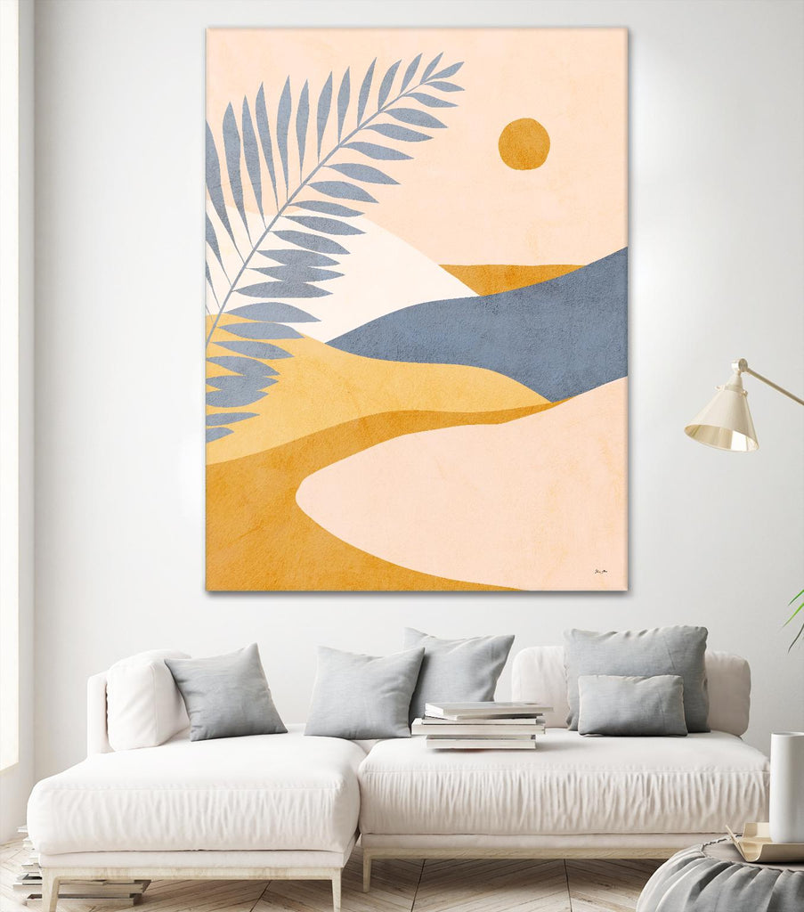 Paysage d'été tropical mi-moderne par Dominique Vari sur GIANT ART