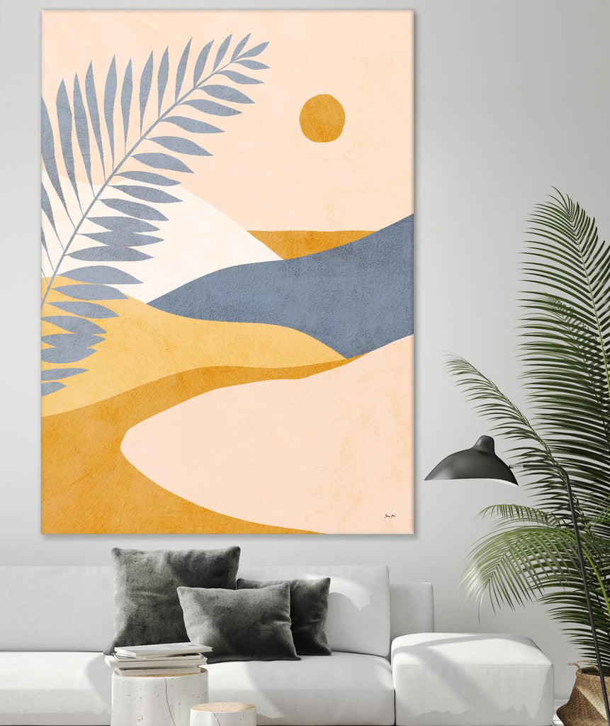 Paysage d'été tropical mi-moderne par Dominique Vari sur GIANT ART