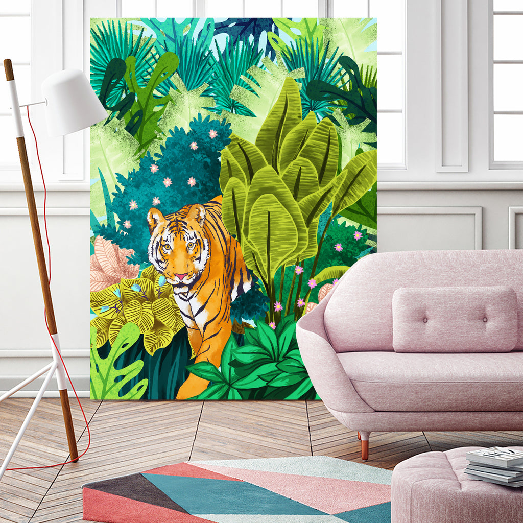 Jungle Tiger by 83 oranges on GIANT ART - orange digital jungle