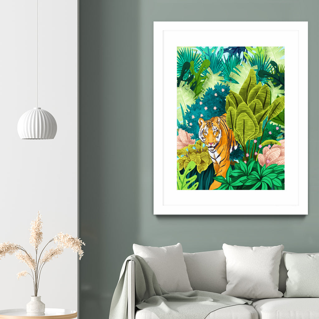 Jungle Tiger by 83 oranges on GIANT ART - orange digital jungle