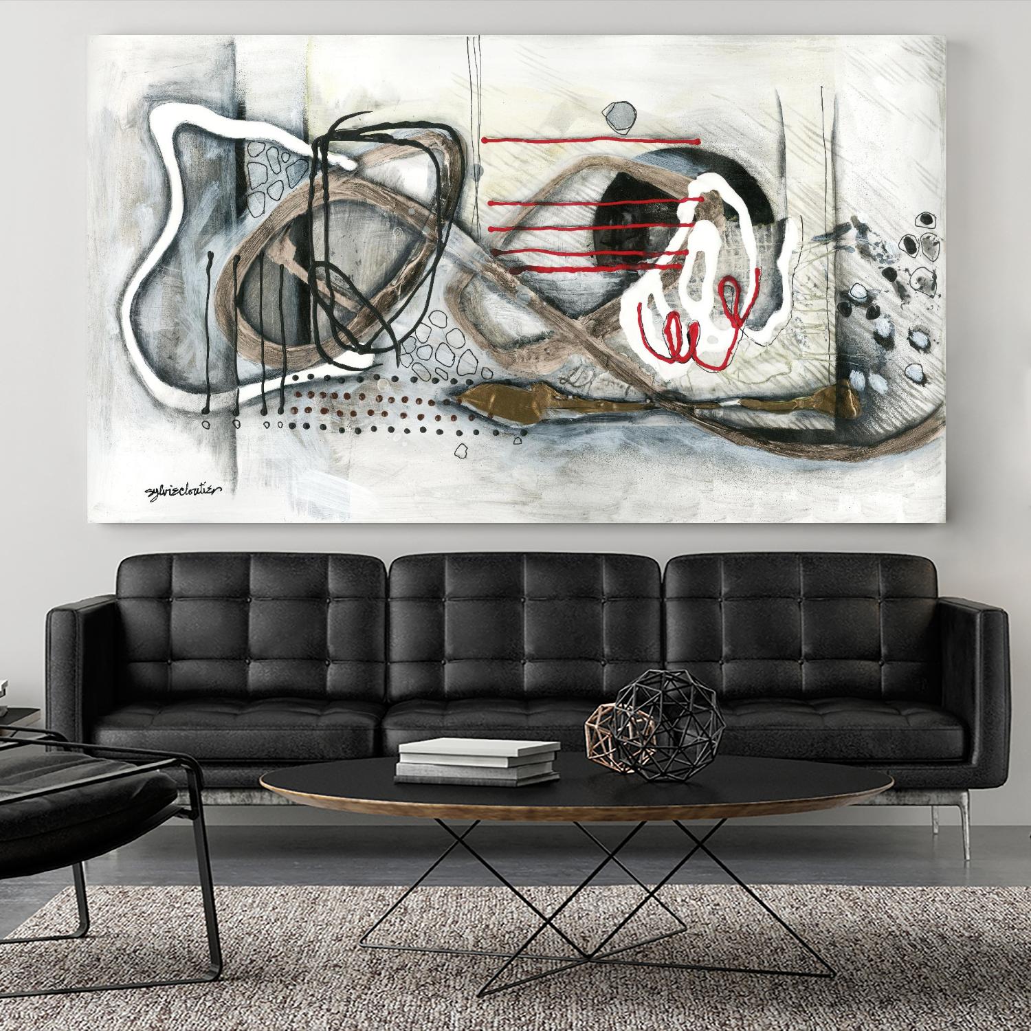 Et on s'accroche II by Sylvie Cloutier on GIANT ART - white abstract