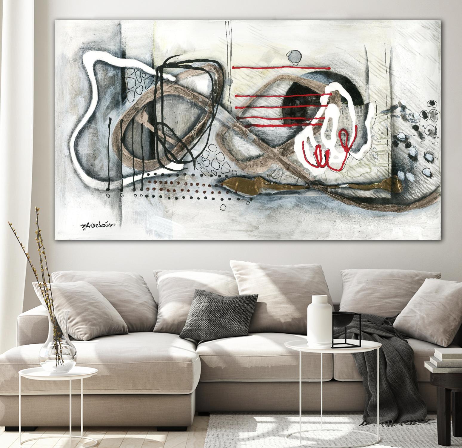 Et on s'accroche II by Sylvie Cloutier on GIANT ART - white abstract