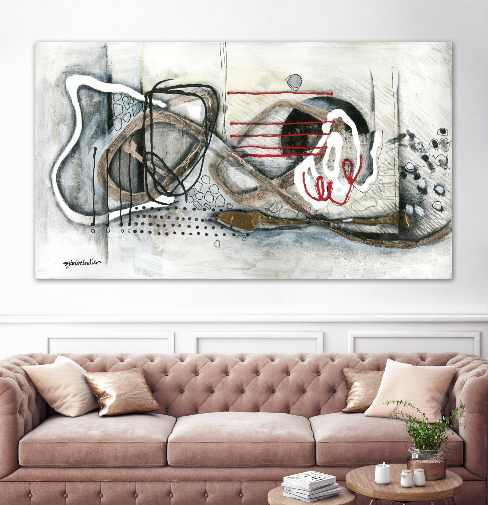Et on s'accroche II by Sylvie Cloutier on GIANT ART - white abstract