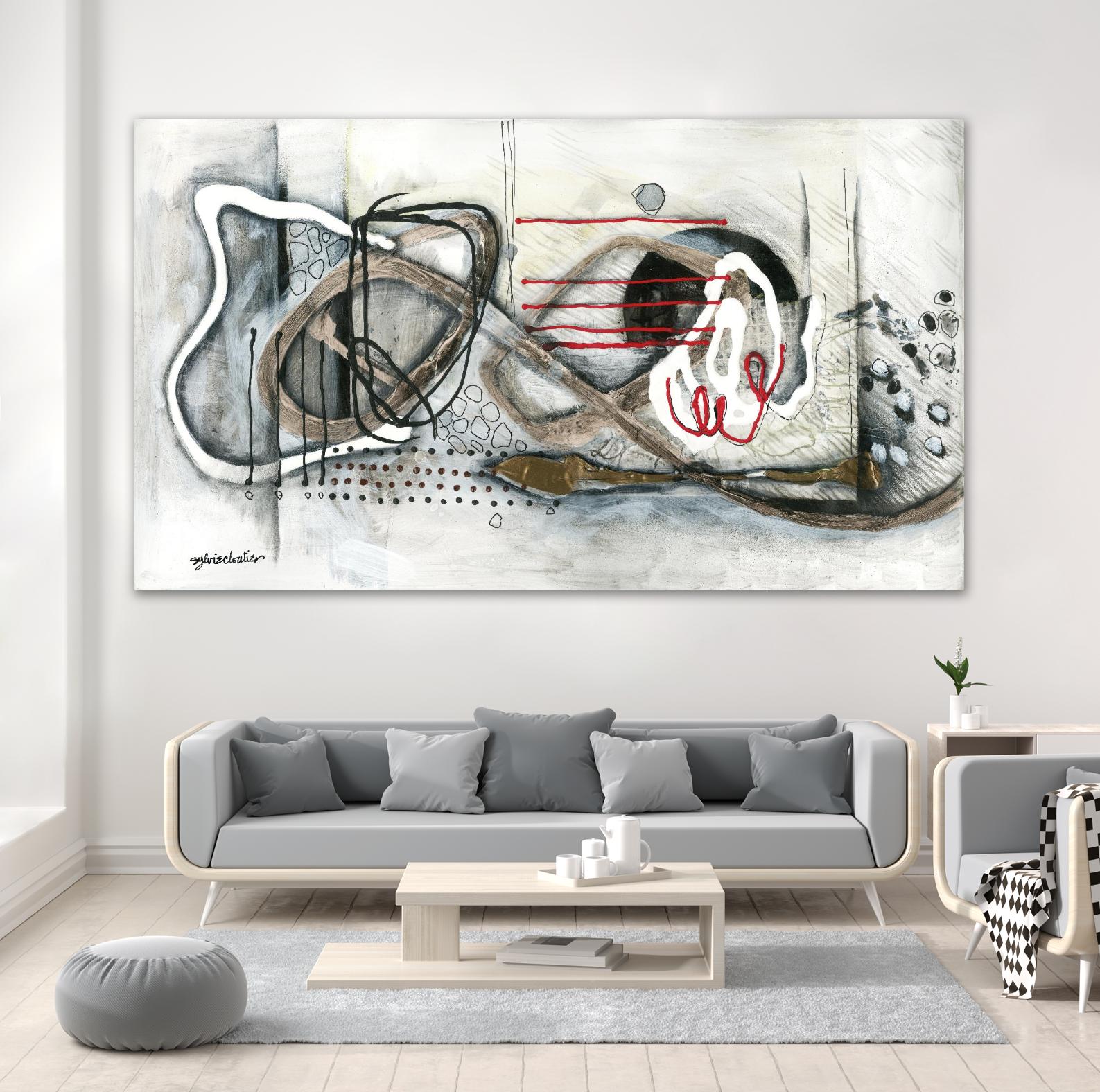 Et on s'accroche II by Sylvie Cloutier on GIANT ART - white abstract